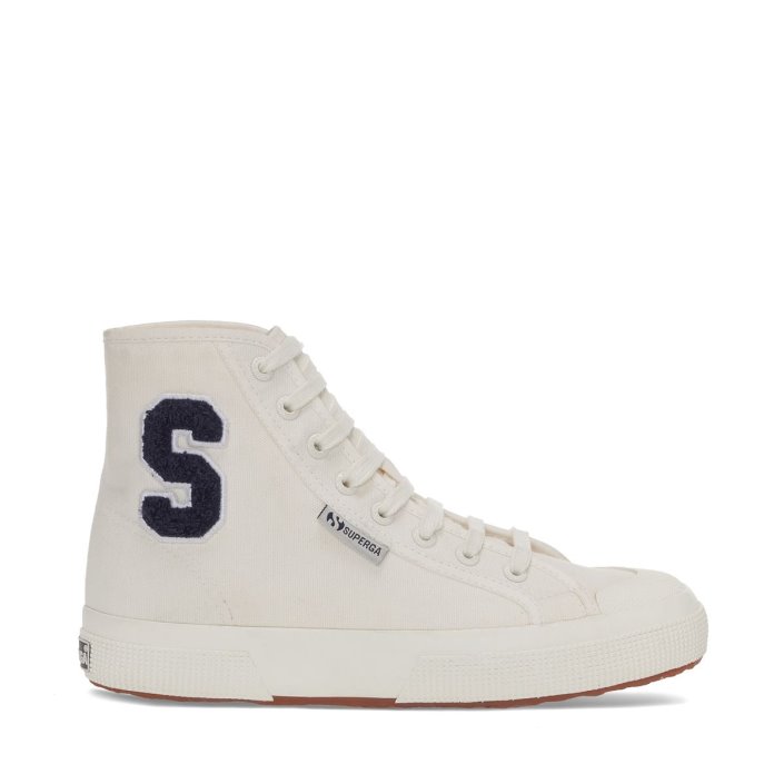 Superga Sale 2295 Cotton Terry Patch Sneakers - White Avorio Navy