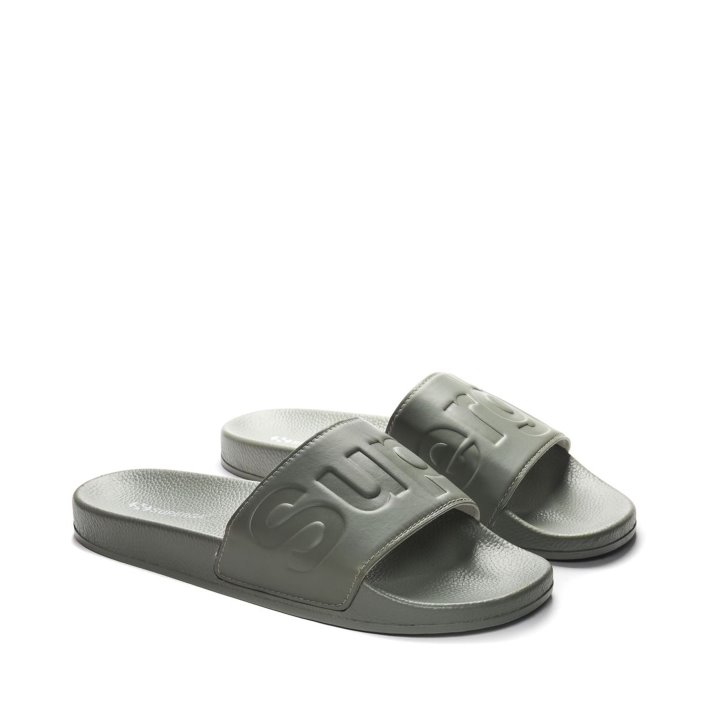 Superga Sale 1908 Polysoft Slides - Green Safari