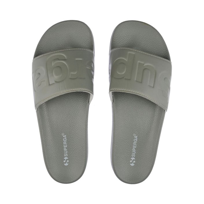 Superga Sale 1908 Polysoft Slides - Green Safari