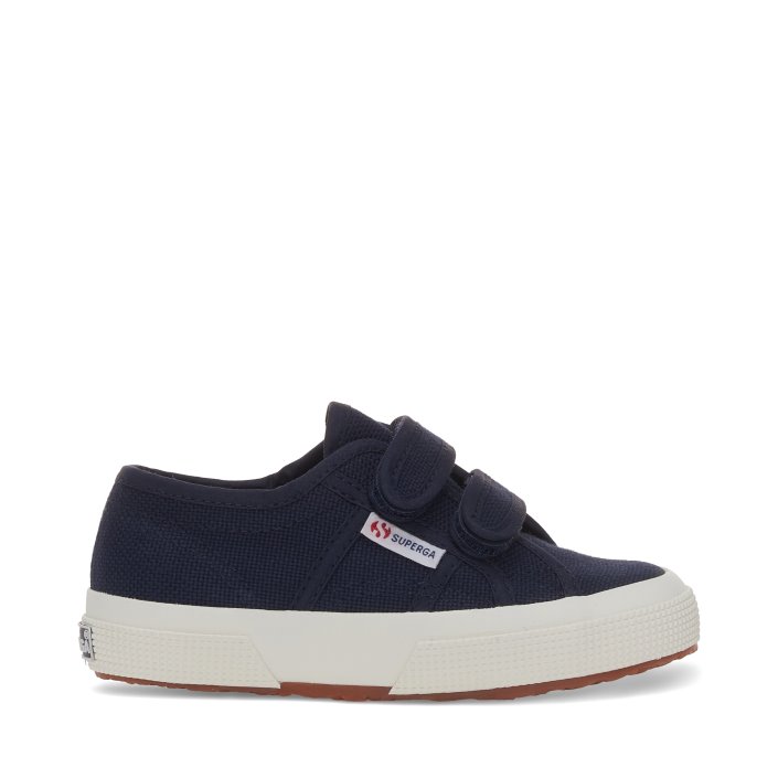 Superga Sale 2750 Kids Cotjstrap Classic Sneakers - Navy Avorio