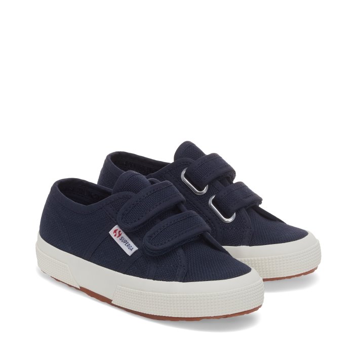 Superga Sale 2750 Kids Cotjstrap Classic Sneakers - Navy Avorio