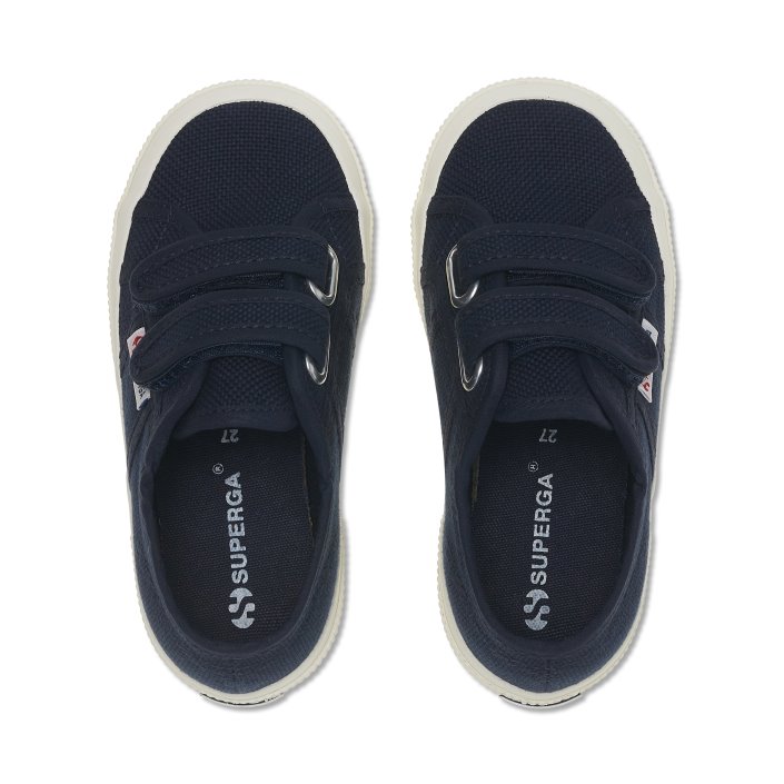 Superga Sale 2750 Kids Cotjstrap Classic Sneakers - Navy Avorio