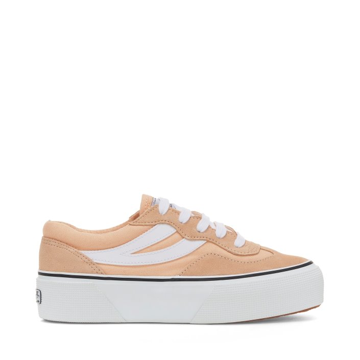 Superga Sale 3041 Revolley Colorblock Platf Pink Peach-White