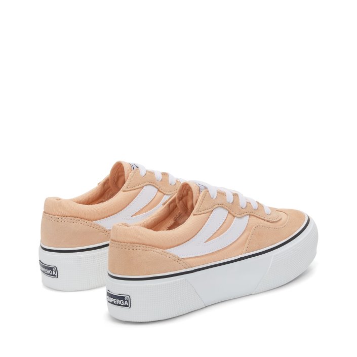 Superga Sale 3041 Revolley Colorblock Platf Pink Peach-White