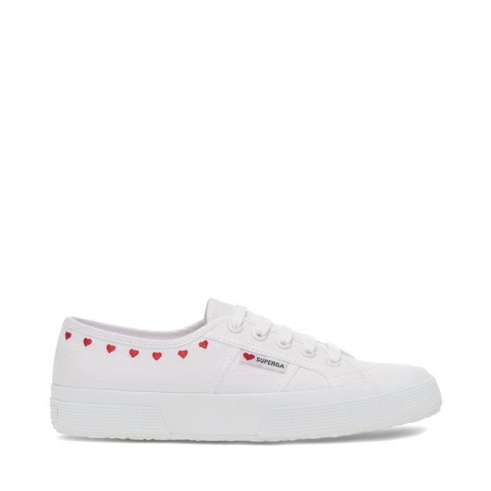 Superga 2750 Little Hearts Embroidery White-Red Heart