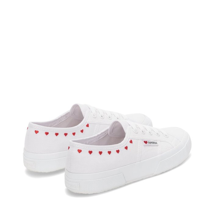 Superga 2750 Little Hearts Embroidery White-Red Heart