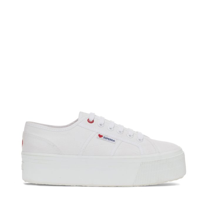 Superga 2790 Little Heart Embroidery White -Red Heart
