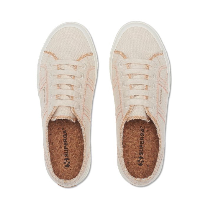 Superga 2750 Organic Stitching Beige Raw-Orange Apricot