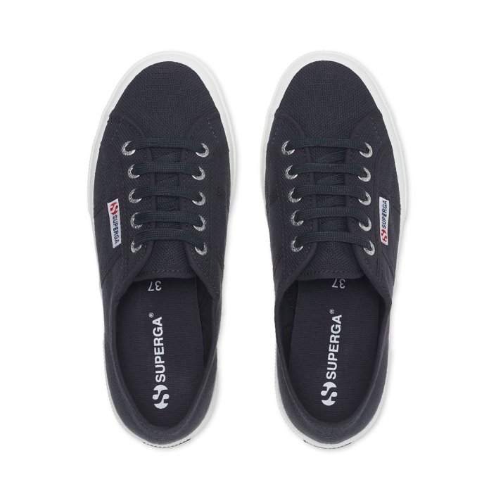 Superga Sale 2750 Washed Cotton Blue Grey Dk Washed