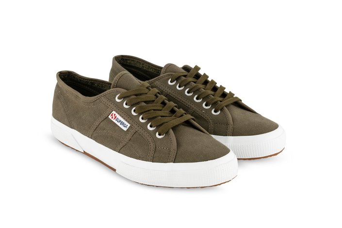 Superga Sale 2750 Washed Cotton Green Sherwood Washed