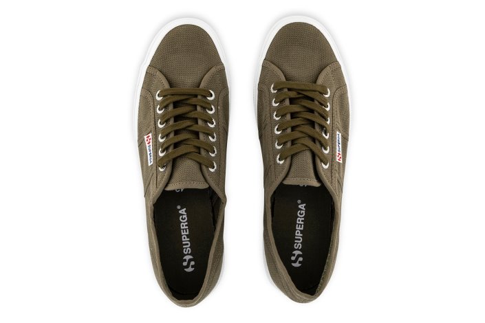 Superga Sale 2750 Washed Cotton Green Sherwood Washed