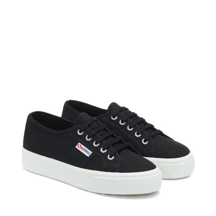 Superga Sale 2730 Mid Platform Black-F White