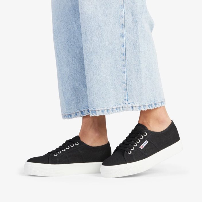 Superga Sale 2730 Mid Platform Black-F White