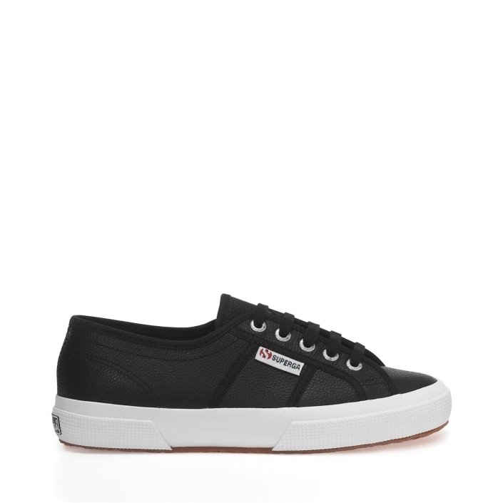 Superga Sale 2750 Tumbled Leather Black-White