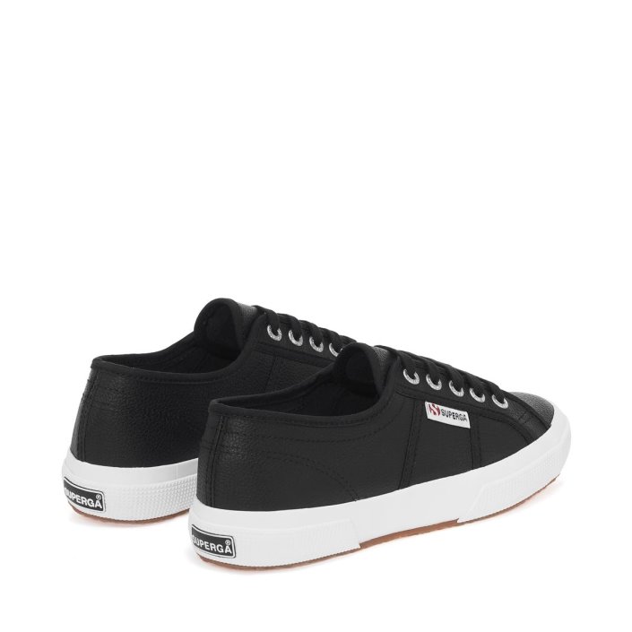 Superga Sale 2750 Tumbled Leather Black-White