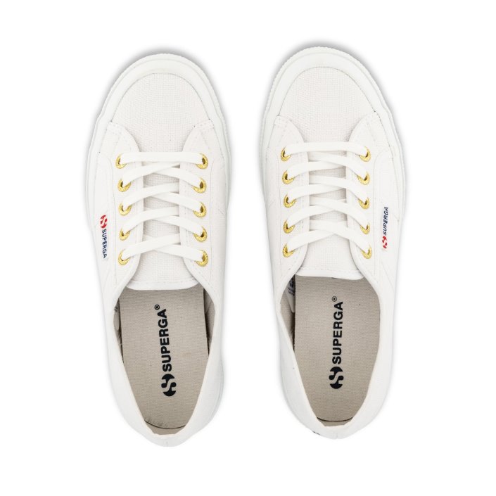 Superga Sale 2750 Cotu Classic White-Gold-White-Yellow Gold