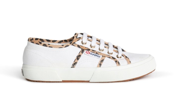 Superga Sale 2750 White Leo Piping White Leopard