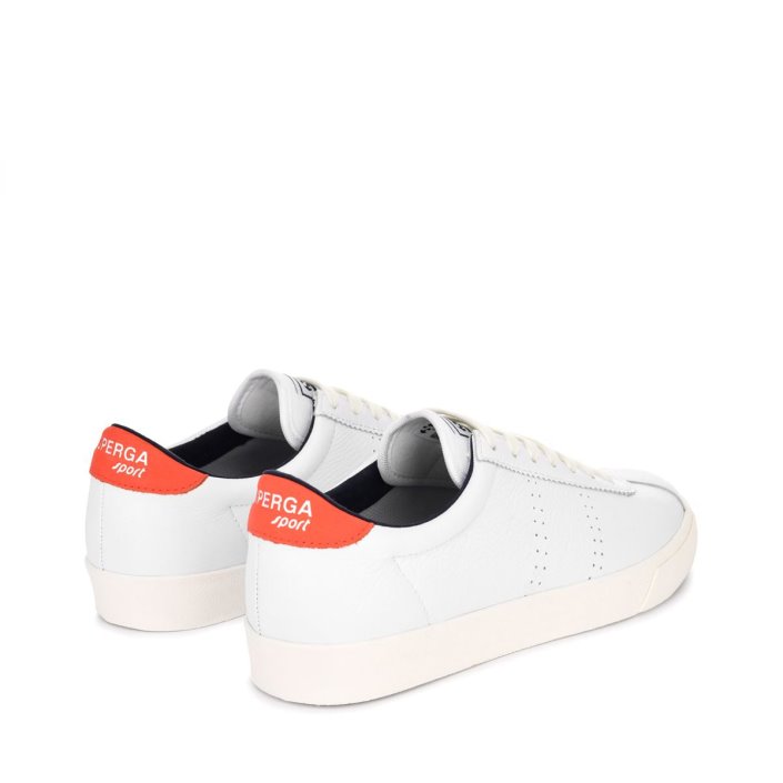 Superga Sale 2843 Club S Comfort Leather Orange Tomato-Blue Navy