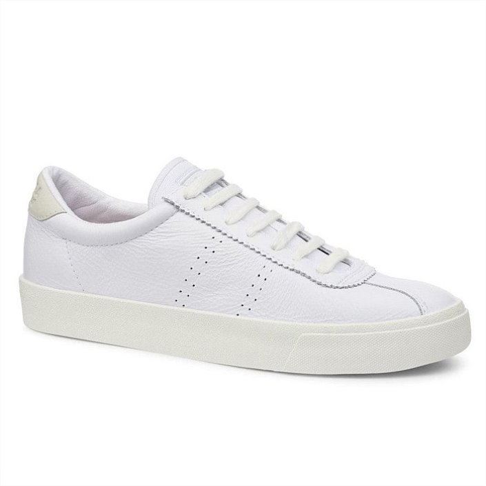 Superga Sale 2843 Club S Comfort Leather White-White-Beige Gesso