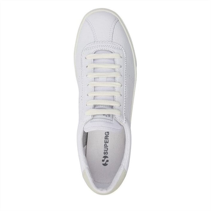 Superga Sale 2843 Club S Comfort Leather White-White-Beige Gesso