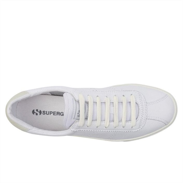 Superga Sale 2843 Club S Comfort Leather White-White-Beige Gesso