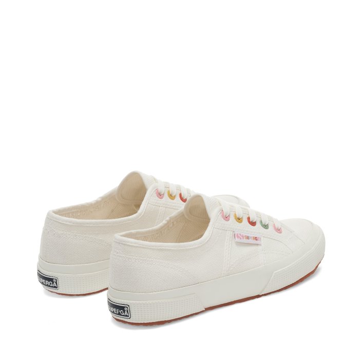 Superga Sale 2750 Rainbow Details White-Groovy Eyelets