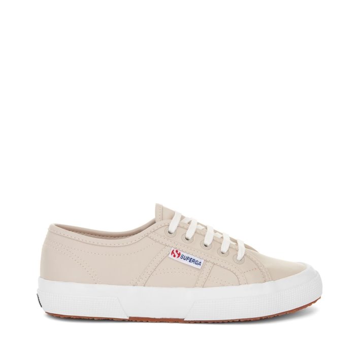 Superga Sale 2750 Vegan Faux Leather Beige White-Avorio