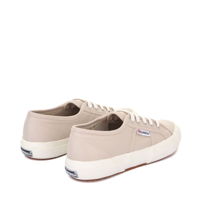 Superga Sale 2750 Vegan Faux Leather Beige White-Avorio