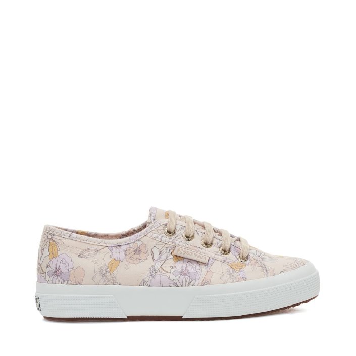 Superga Sale 2750 Floral Print Peach Lilla-Orange Flowers