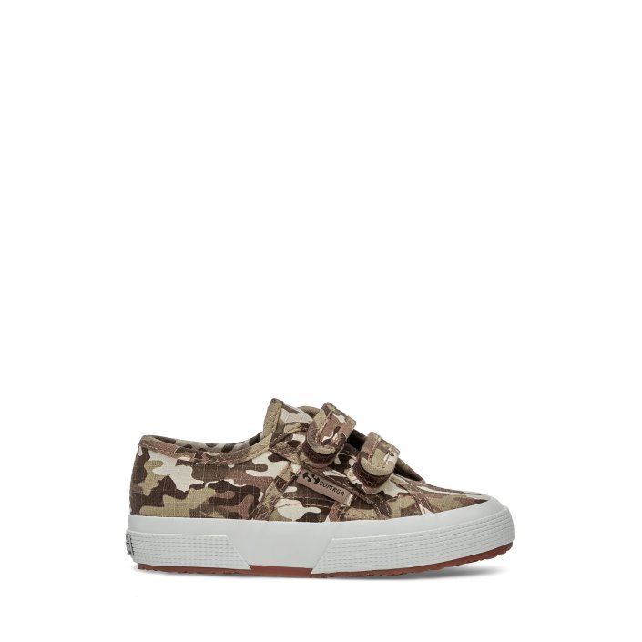 Superga Sale 2750 Kids Straps Camo Ripstop Beige Raw Camouflage