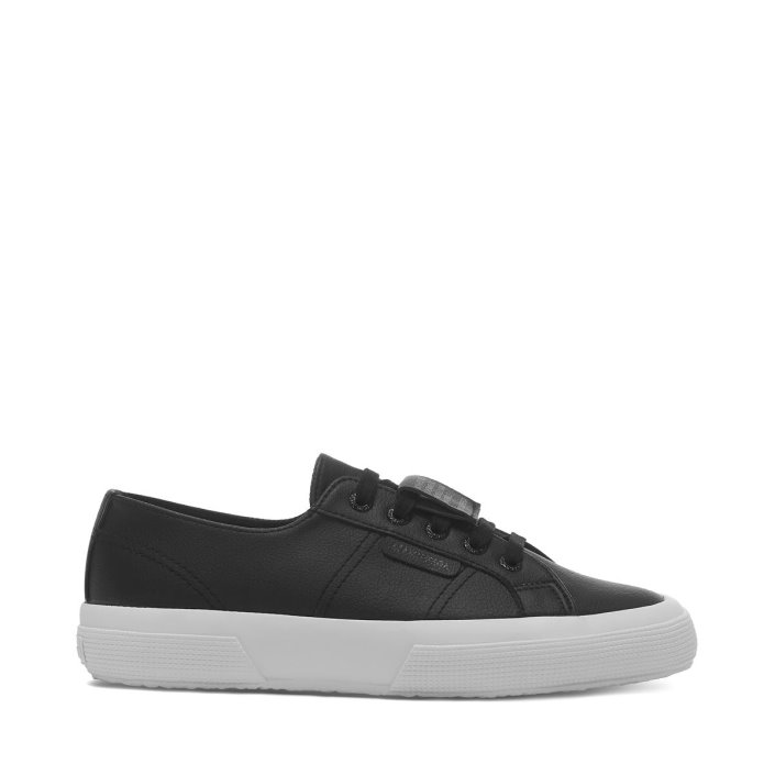 Superga Sale 2750 Grape-Based Faux Leather Black-White