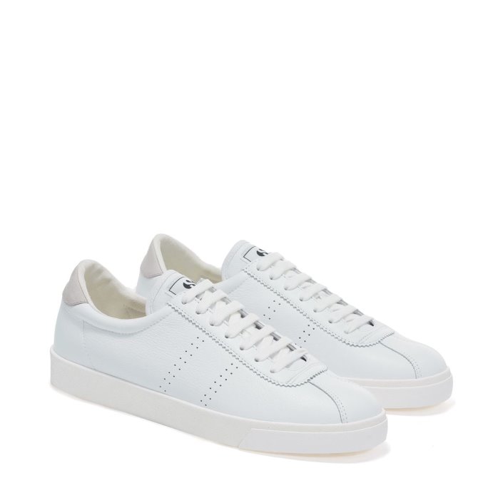 Superga Sale 2843 Club S Comfort Leather White-Grey Colomba
