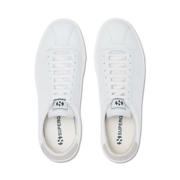 Superga Sale 2843 Club S Comfort Leather White-Grey Colomba