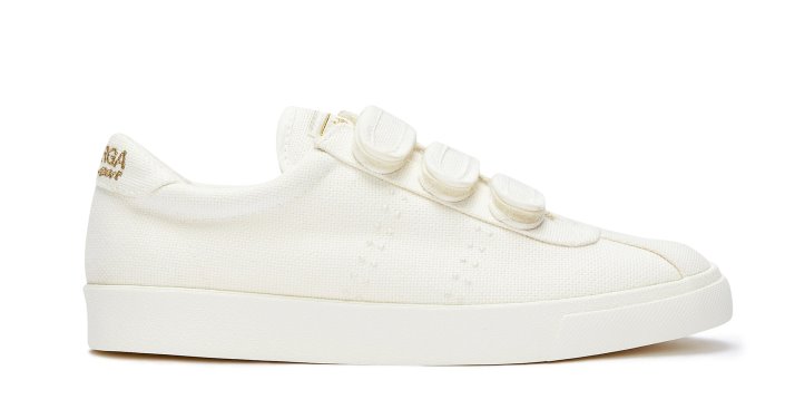 Superga Sale 2843 Club S 3Straps Cotton White-Gold-White Av