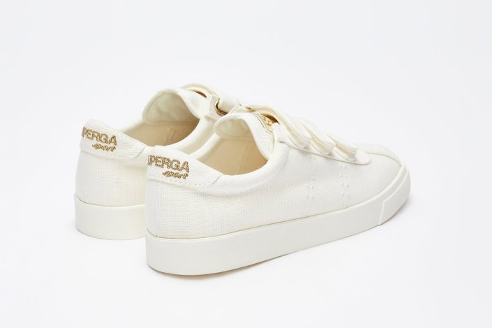 Superga Sale 2843 Club S 3Straps Cotton White-Gold-White Av