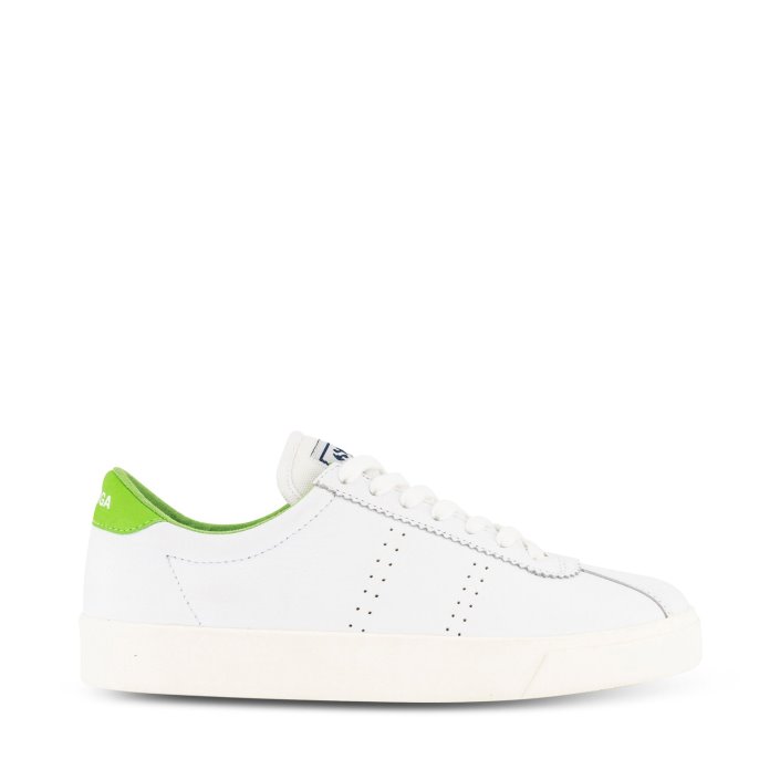 Superga Sale 2843 Club S Comfort Leather White Green Flash