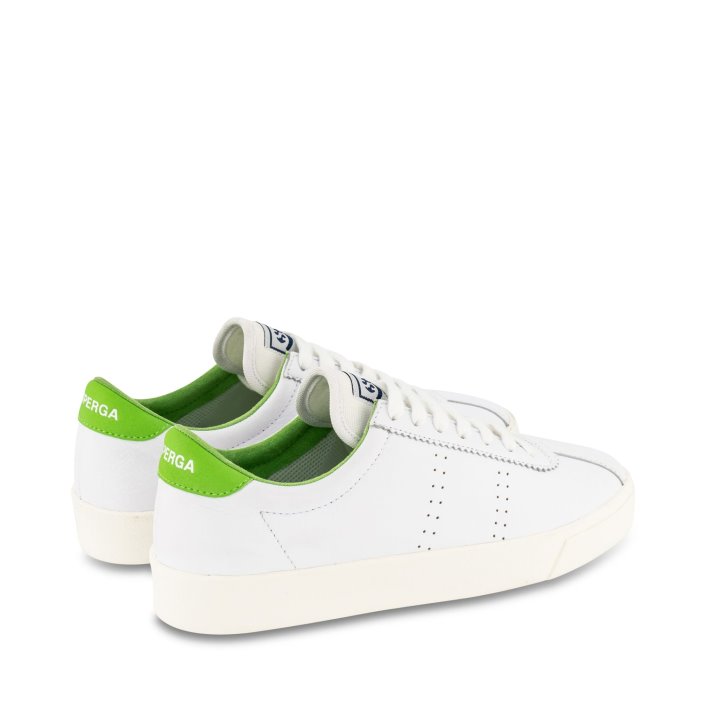 Superga Sale 2843 Club S Comfort Leather White Green Flash