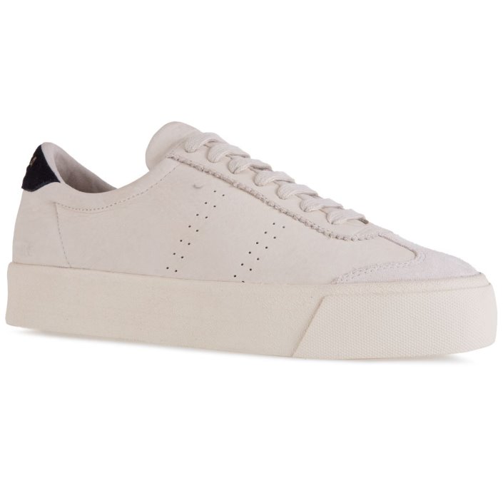 Superga Sale 2902 Club 3 Cap Tumbled Suede Beige Gesso-Black