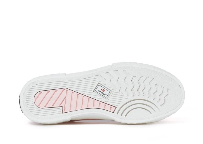 Superga Sale 2631 Stripe Platform Vegan Pink White