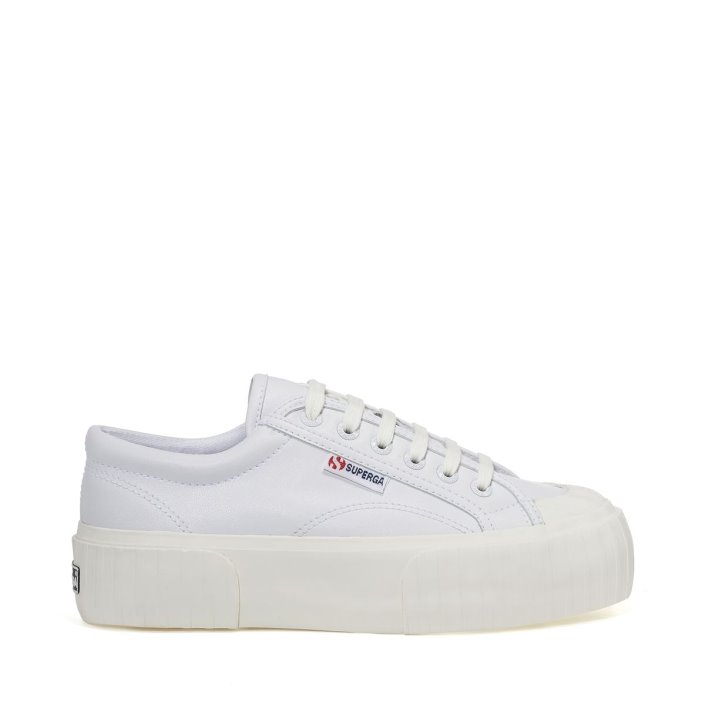 Superga Sale 2631 Stripe Platform Vegan Fau White
