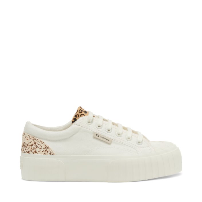 Superga Sale 2631 Calfhair Details White Loepard Spots