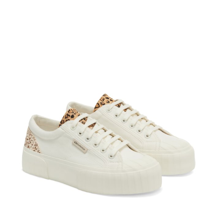Superga Sale 2631 Calfhair Details White Loepard Spots