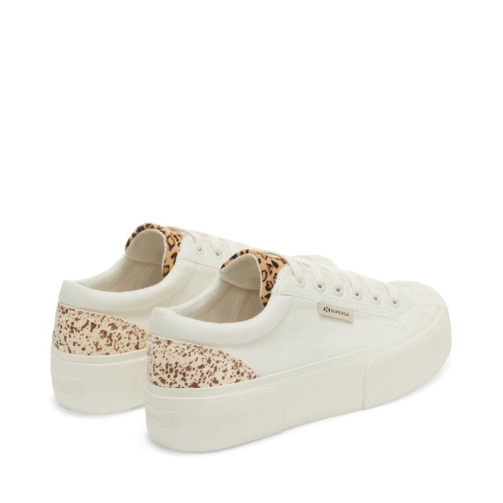 Superga Sale 2631 Calfhair Details White Loepard Spots