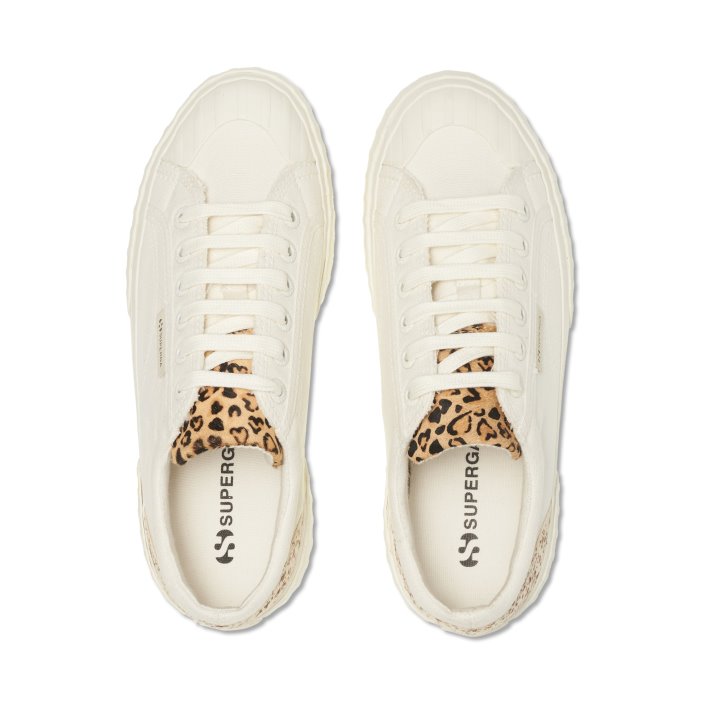 Superga Sale 2631 Calfhair Details White Loepard Spots