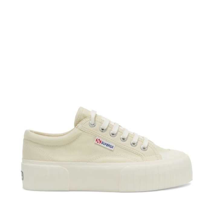 Superga Sale 2631 Stripe Platform Beige Lt Eggshell