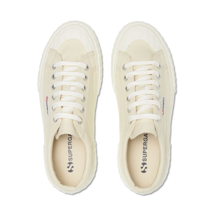 Superga Sale 2631 Stripe Platform Beige Lt Eggshell