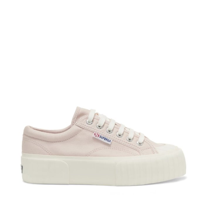 Superga Sale 2631 Stripe Platform Pink Almond