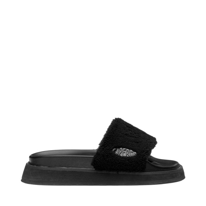 Superga Sale 1918 Slide Platform Faux-Fur Total Black