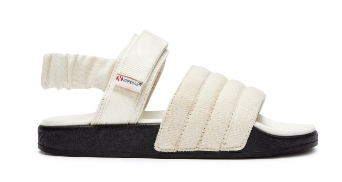 Superga Sale 1911 Sandal Quilted Organic Ca Natural Beige-Black