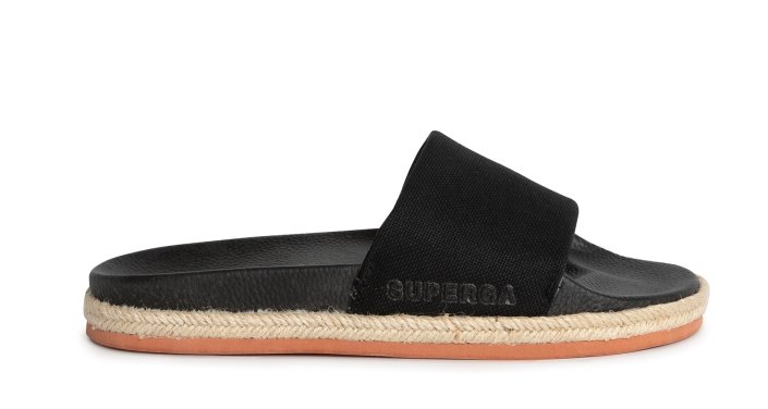 Superga Sale 1908 Slides Organic Canvas Rop Black